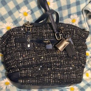 Coach Chelsea Boucle Emerson, Convertible Satchel, Blue Tweed, f1171- 17813